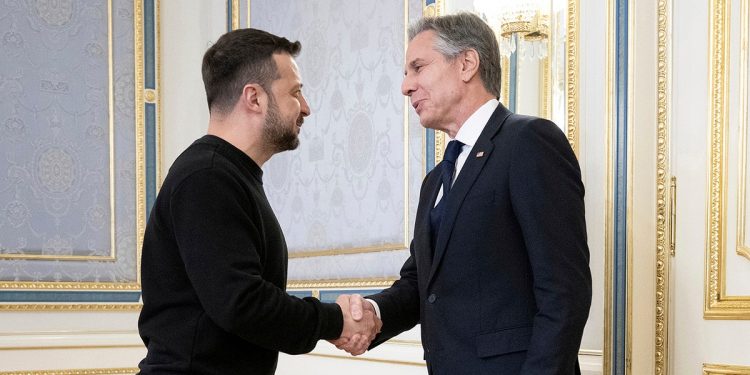 Russia’s military claims to have shot down 10 U.S.-supplied missiles over Crimea as Blinken visits Ukraine