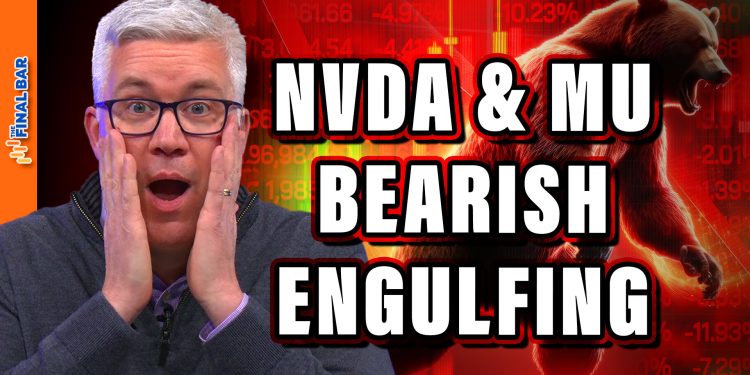 Bearish Engulfing Patterns Forming on NVDA & MU