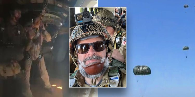 WATCH: House lawmakers parachute out of WWII-era plane at Normandy